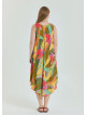 Boat Neck Loose Cut Yellow Plus Size Dress 4667